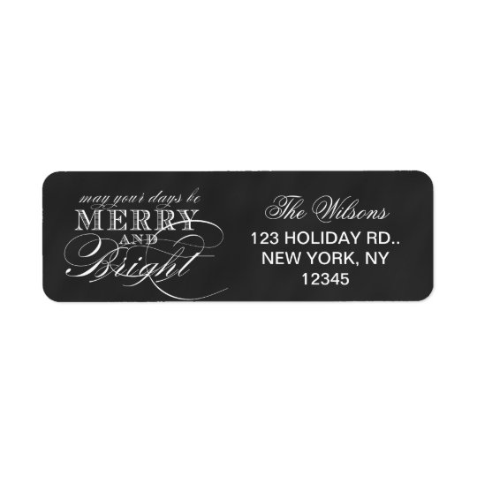 MERRY AND BRIGHT | CHALKBOARD HOLIDAY RETURN ADDRESS LABEL