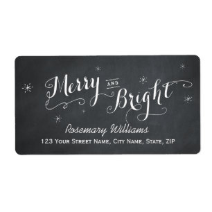 Merry and Bright - Chalkboard Shipping Labels