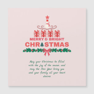 Merry And Bright Christmas 2023 Elegant Red Pink