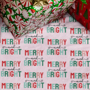 Merry and Bright Christmas Brushed Polyester Tree Skirt
