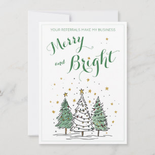 Merry and Bright Christmas Business Referral Card
