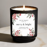 Merry and Bright Christmas Candle Sticker<br><div class="desc">Add a festive touch to your holiday candles with this Merry and Bright Christmas Candle Sticker. Featuring a charming Christmas design, this sticker is perfect for adding a cosy, cheerful vibe to your seasonal decor. Ideal for candle gifts, party favours, or home decorations, this sticker adds the perfect holiday touch...</div>