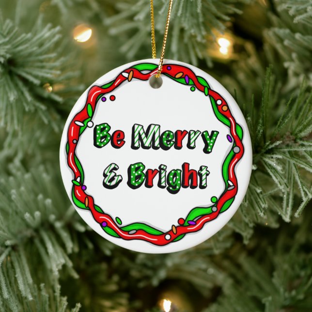 Merry and Bright Christmas   Ceramic Tree Decoration (Tree)