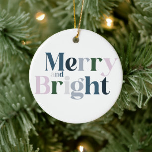 Merry And Bright Christmas Ceramic Tree Decoration