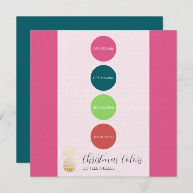Merry and Bright Christmas Colour Palette Invitation (Front/Back)