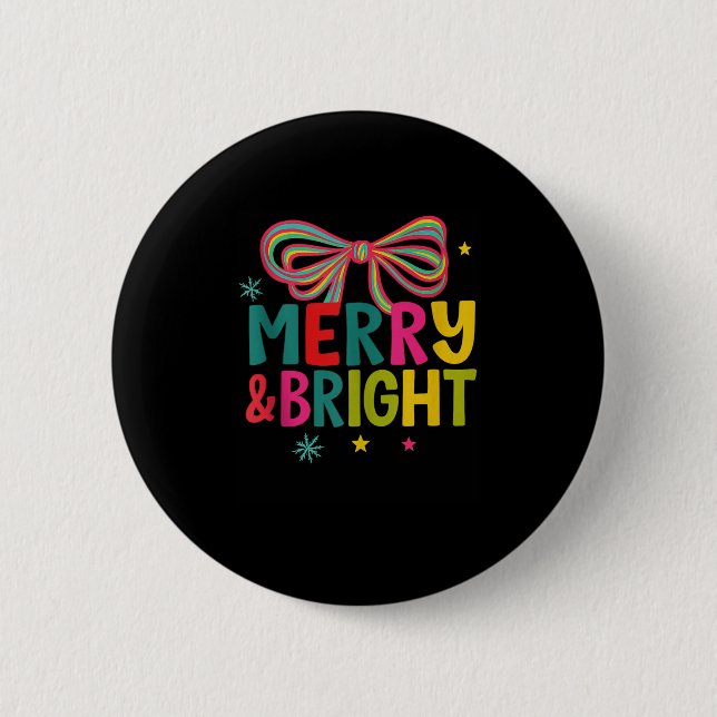 Merry And Bright Christmas Crew 2025 Funny Family  6 Cm Round Badge (Front)