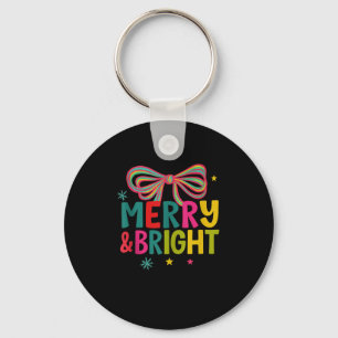 Merry And Bright Christmas Crew 2025 Funny Family Key Ring