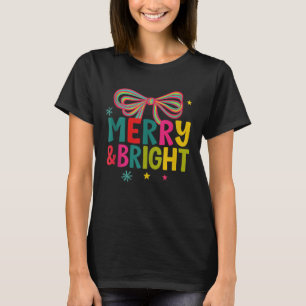 Merry And Bright Christmas Crew 2025 Funny Family  T-Shirt