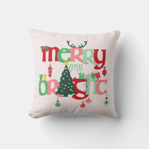 Merry and Bright Christmas Cushion
