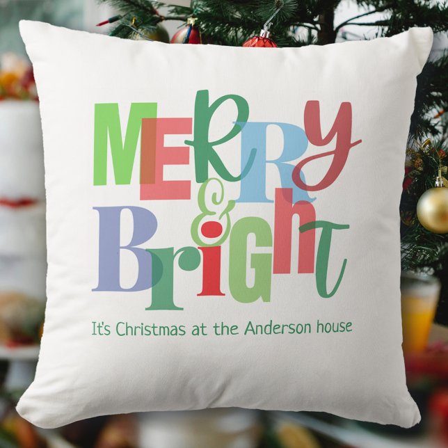 Merry and Bright Christmas Cushion (Creator Uploaded)