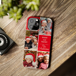 Merry and Bright Christmas Custom Photo Collage iPhone 13 Pro Max Case