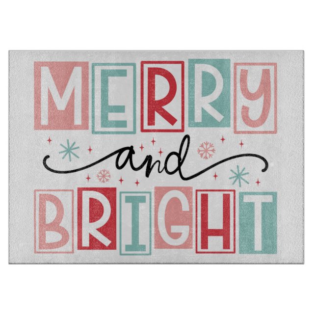 Merry and Bright Christmas  Cutting Board (Front)