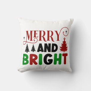 Merry and Bright Christmas Design – Holiday Cheer Cushion