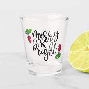 Merry and Bright Christmas Design Shot Glass