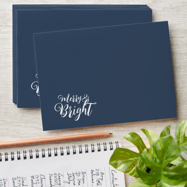 Merry and Bright Christmas Envelope (Stacked)