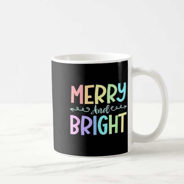 Merry And Bright Christmas Family Pajamas Matching Coffee Mug (Right)