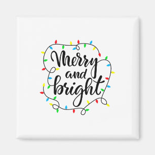 Merry And Bright Christmas Family Pyjamas Matching Magnet