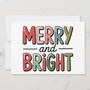 Merry And Bright Christmas Family Xmas Holiday Invitation