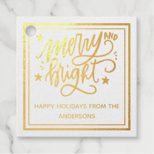 Merry And Bright Christmas Favour Tags