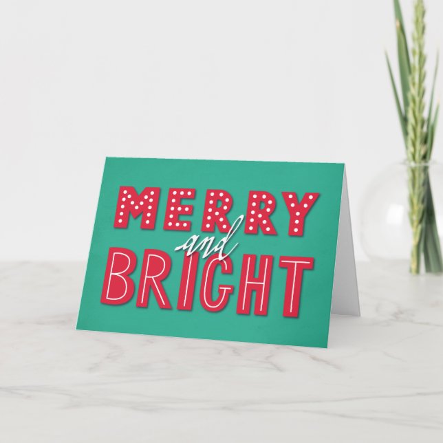 Merry and Bright Christmas Folded Card (Front)