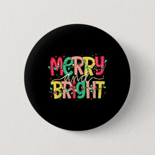 Merry And Bright Christmas Funny Pyjamas Family Xm 6 Cm Round Badge
