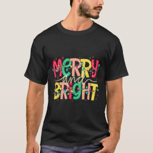 Merry And Bright Christmas Funny Pyjamas Family Xm T-Shirt