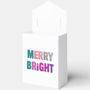 Merry and Bright Christmas Glitter Shirt Favour Box