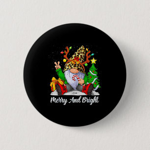Merry And Bright Christmas Gnome Family Pajamas Ma 6 Cm Round Badge