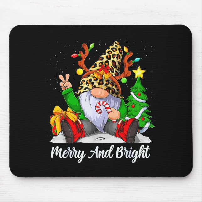 Merry And Bright Christmas Gnome Family Pajamas Ma Mouse Mat (Front)