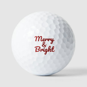 Merry and Bright Christmas Golf Balls