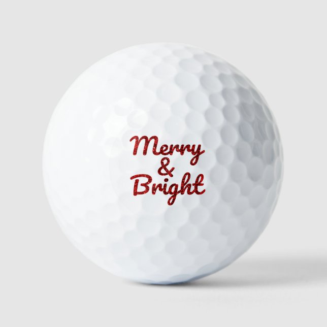 Merry and Bright Christmas Golf Balls (Front)