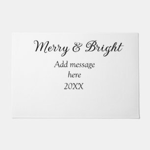 Merry and bright Christmas holiday add messageyear Doormat