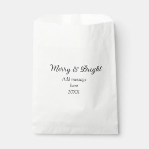 Merry and bright Christmas holiday add messageyear Favour Bags