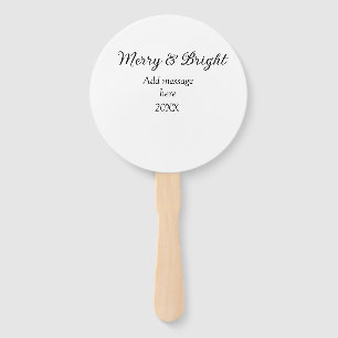 Merry and bright Christmas holiday add messageyear Hand Fan