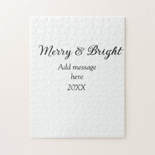 Merry and bright Christmas holiday add messageyear Jigsaw Puzzle