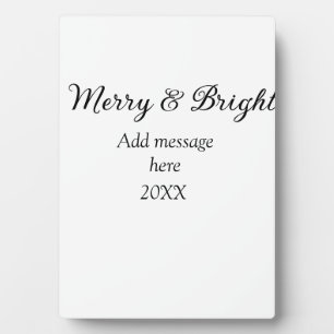 Merry and bright Christmas holiday add messageyear Plaque