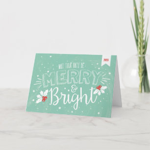 Merry and Bright Christmas Holiday Card