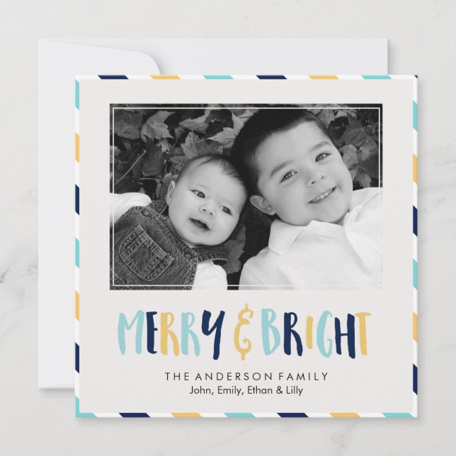 Merry and Bright Christmas Holiday Card (Front)