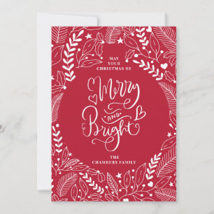 Merry And Bright Christmas  Holiday Card