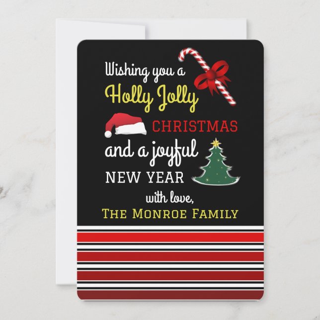 Merry and Bright, Christmas Holiday Card (Front)