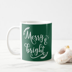 merry and bright Christmas Holiday Coffee Mug