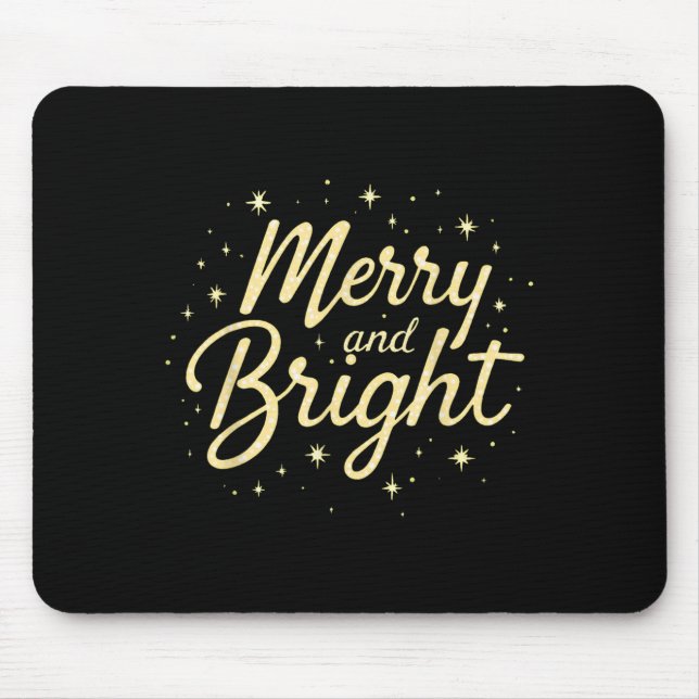 Merry And Bright Christmas Holiday Festive Xmas St Mouse Mat (Front)