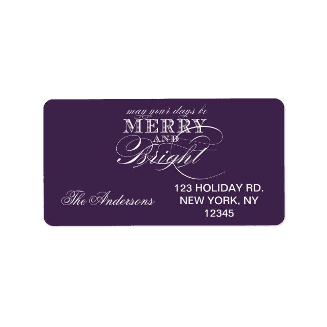 MERRY AND BRIGHT CHRISTMAS HOLIDAY LABEL (Front)