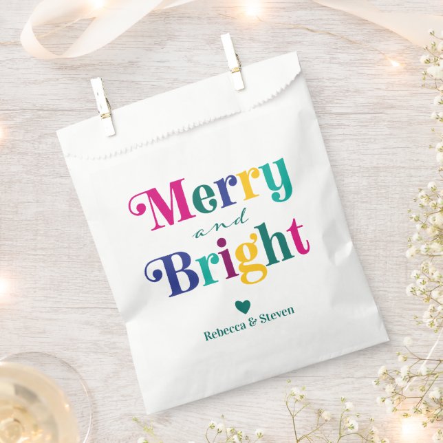 Merry and Bright Christmas Holiday Party Favour Bags (Clipped)