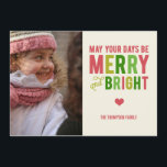 Merry and Bright Christmas/ Holiday Photo Card<br><div class="desc">Celebrate the holiday season with this Merry and Bright holiday card by Berry Berry Sweet. 

 Matching products:</div>