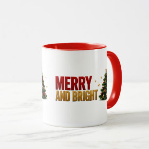 🎄 Merry And Bright Christmas Holiday Quote ✨ Mug