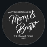Merry and Bright Christmas Holiday Sticker<br><div class="desc">Personalise the custom text above. You can find additional coordinating items in our "Merry and Bright Christmas" collection.</div>