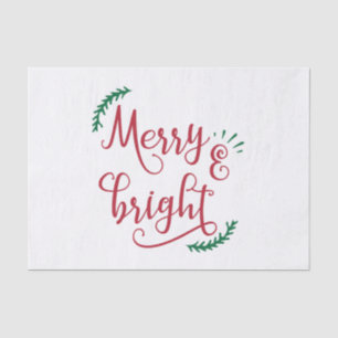 merry and bright Christmas Holiday Tissue Paper