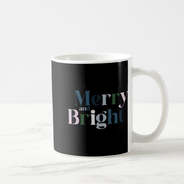 Merry And Bright Christmas Kids T Shirt  Coffee Mug (Right)
