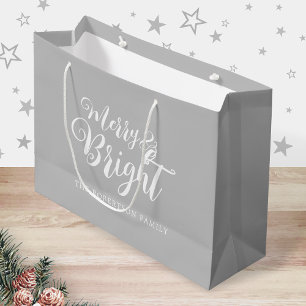 Merry and Bright Christmas Large Gift Bag